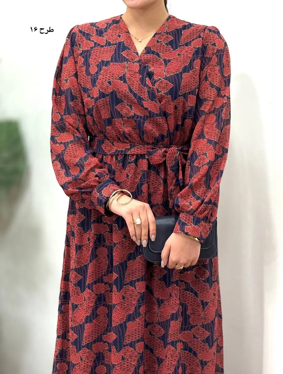 پیراهن بلند حریر آستردار آوا کد 4397